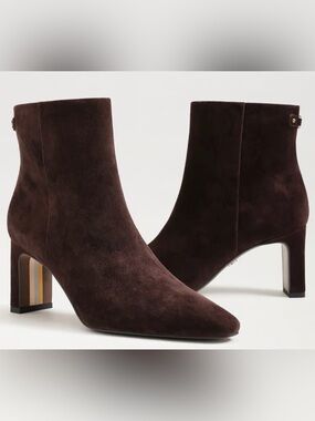 Sam Edelman Women's Chocolate Brown Suede Ankle Boots Size 9